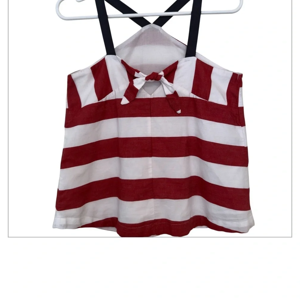 Habitual Girl -red & white striped patriotic Halter Top- NWT Girls Size 13